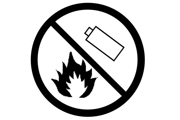 This symbol means you must not burn the battery pack.