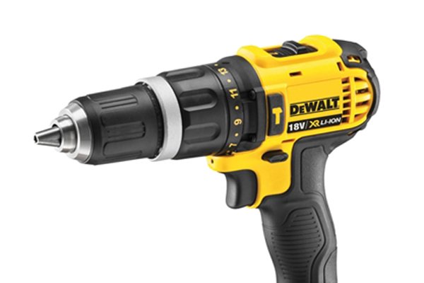 Voltage and battery capacity information on the side of a cordless power tool.