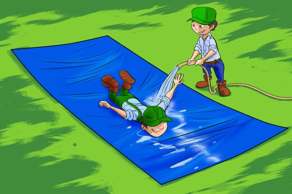 Tarpaulins can be used as a water slide