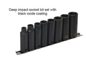 Deep impact socket set with black coating