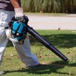 Makita BHX2500CA Commercial Grade 4Stroke 24.5cc Handheld Blower in use