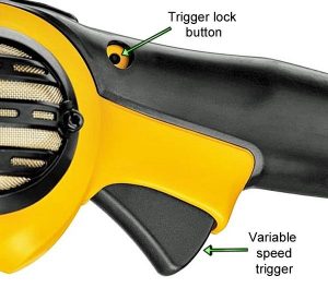 Detailed diagram of DeWalt Rotary Polisher Variable Speed Trigger.
