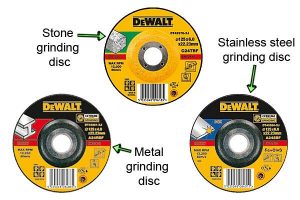 Different types of abrasive cutting discs for angle grinders