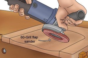 When grinding surfaces low speed should be used.