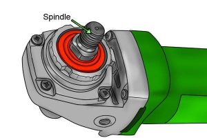 Spindle is what turns the disc on an angle grinder.